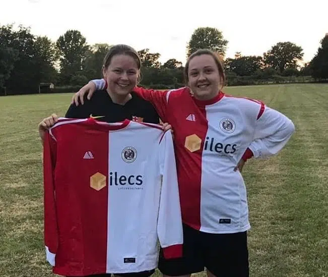 Ramsey & Mistley FC with their ILECS sponsored kits